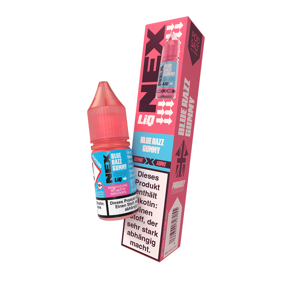 Nex Liq Nikotinsalz - Blue Razz Gummy - 10mg Liquid 10ml 