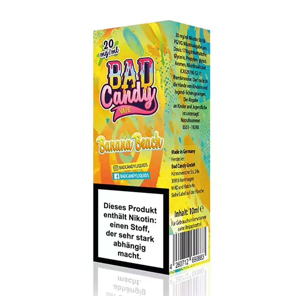 Bad Candy Banana Beach Nic Salt 20mg  Bad Candy Banana Beach Nic Salt 20mg