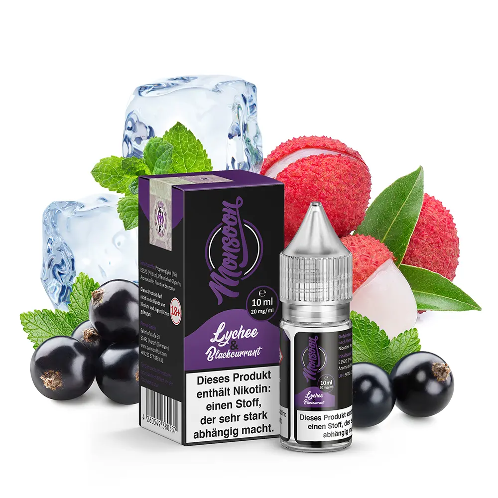 Monsoon Lychee & Blackcurrant 10ml Nic Salt Liquid 20mg 