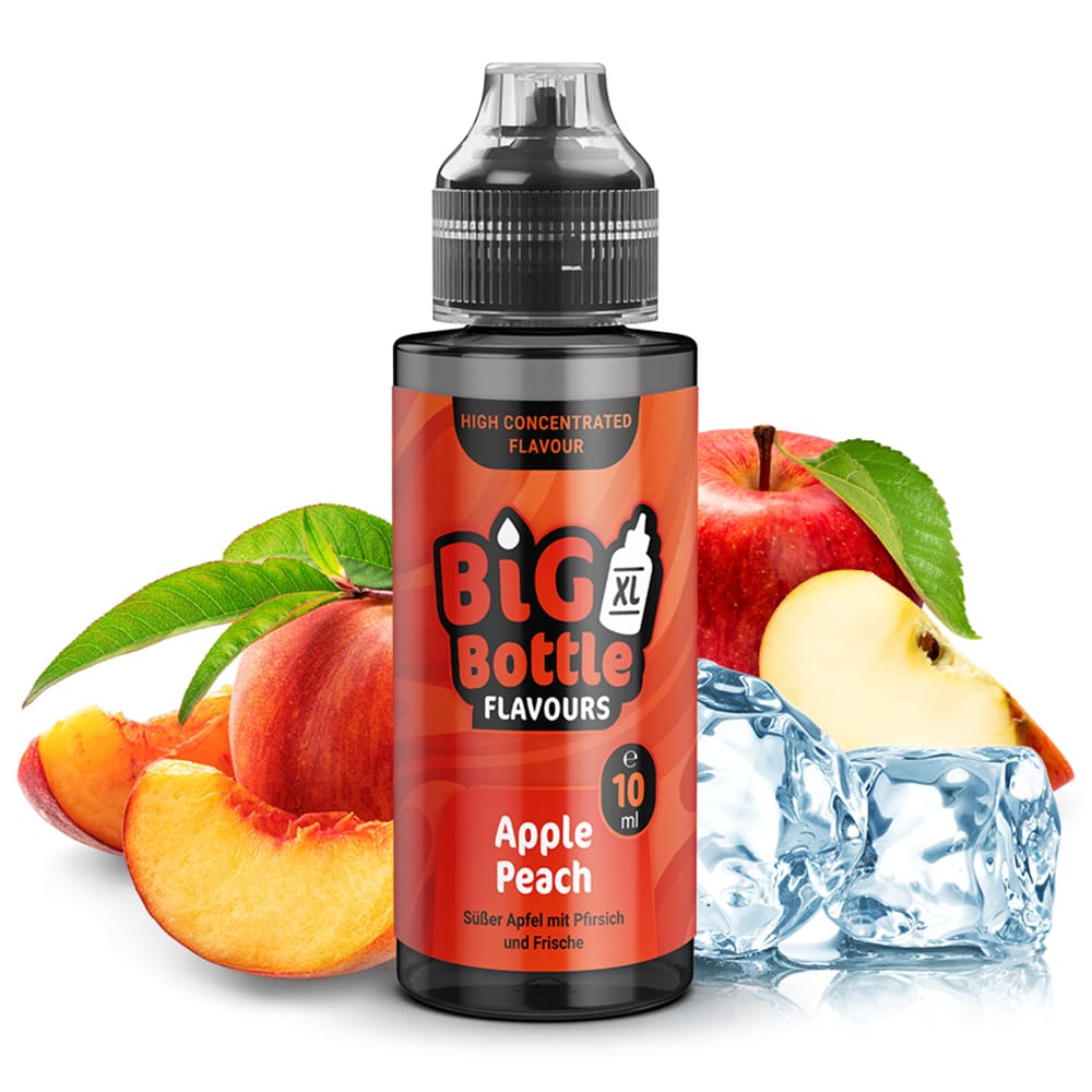 Big Bottle Flavours Aroma - Apple Peach - 10ml in 120ml Flasche 