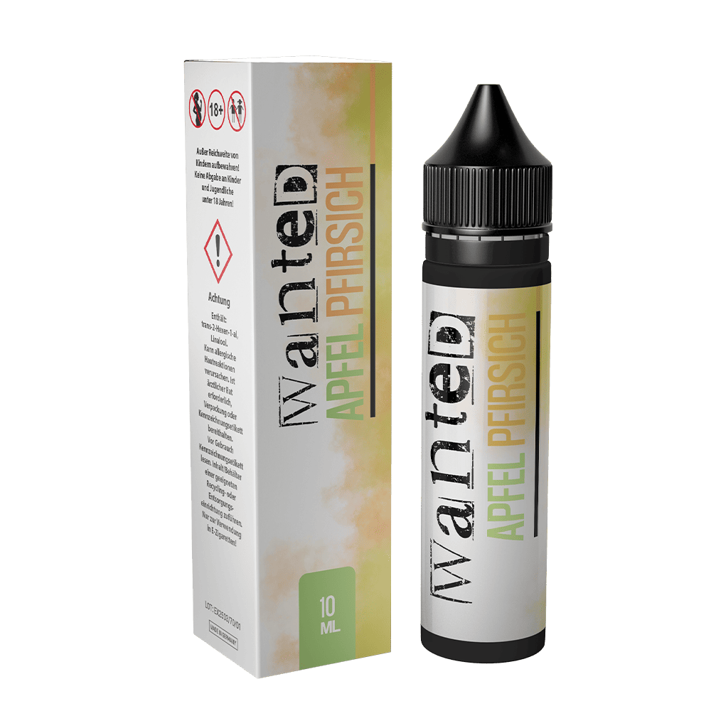 Wanted Aroma Longfill - Apfel Pfirsich - 10ml in 60ml Flasche C Wanted Aroma Longfill - Apfel Pfirsich - 10ml in 60ml Flasche C