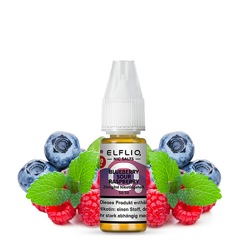Elfliq by Elfbar Nikotinsalz - Blueberry Sour Raspberry - Liquid 20mg 10ml - Elfliq by Elfbar Nikotinsalz - Blueberry Sour Raspberry - Liquid 20mg 10ml -