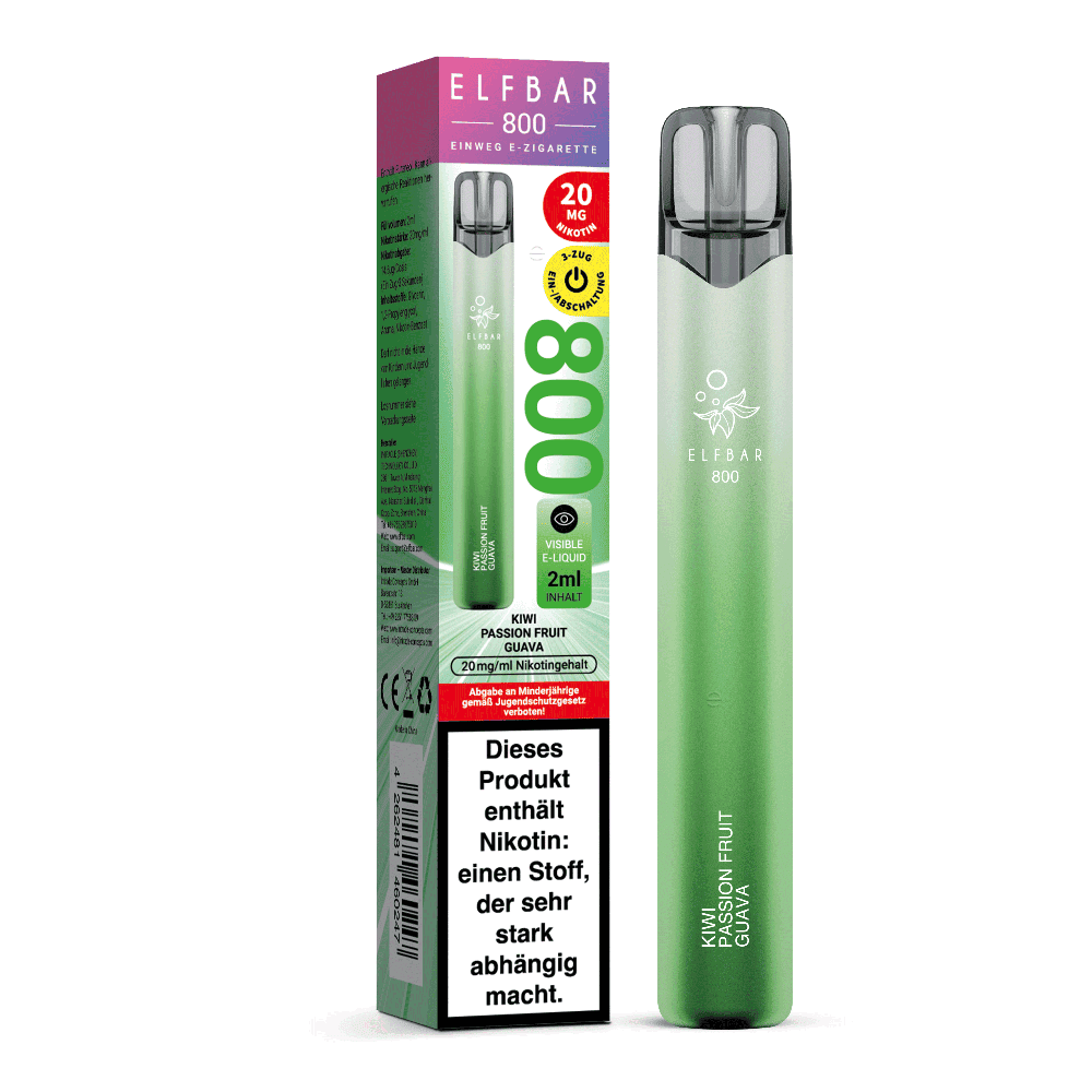 Elfbar 800 Einweg E-Zigarette - Kiwi Passion Fruit Guava - 20mg  C