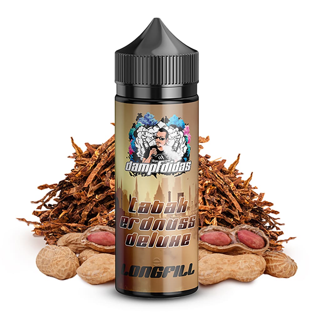 Dampfdidas Longfill - Tabak Erdnuss Deluxe - 10ml Aroma in 120ml Flasche C Dampfdidas Longfill - Tabak Erdnuss Deluxe - 10ml Aroma in 120ml Flasche C