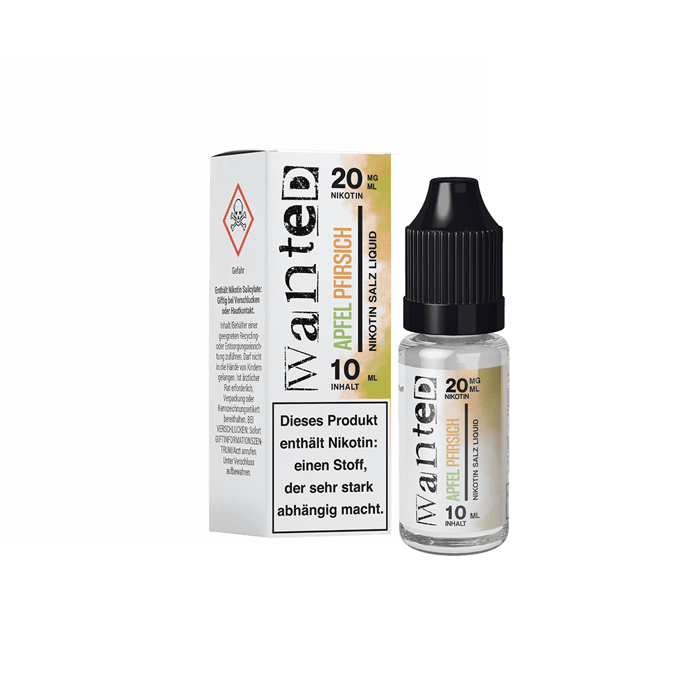 Wanted Apfel Pfirsich 20mg Overdosed 10ml Nikotinsalzliquid 