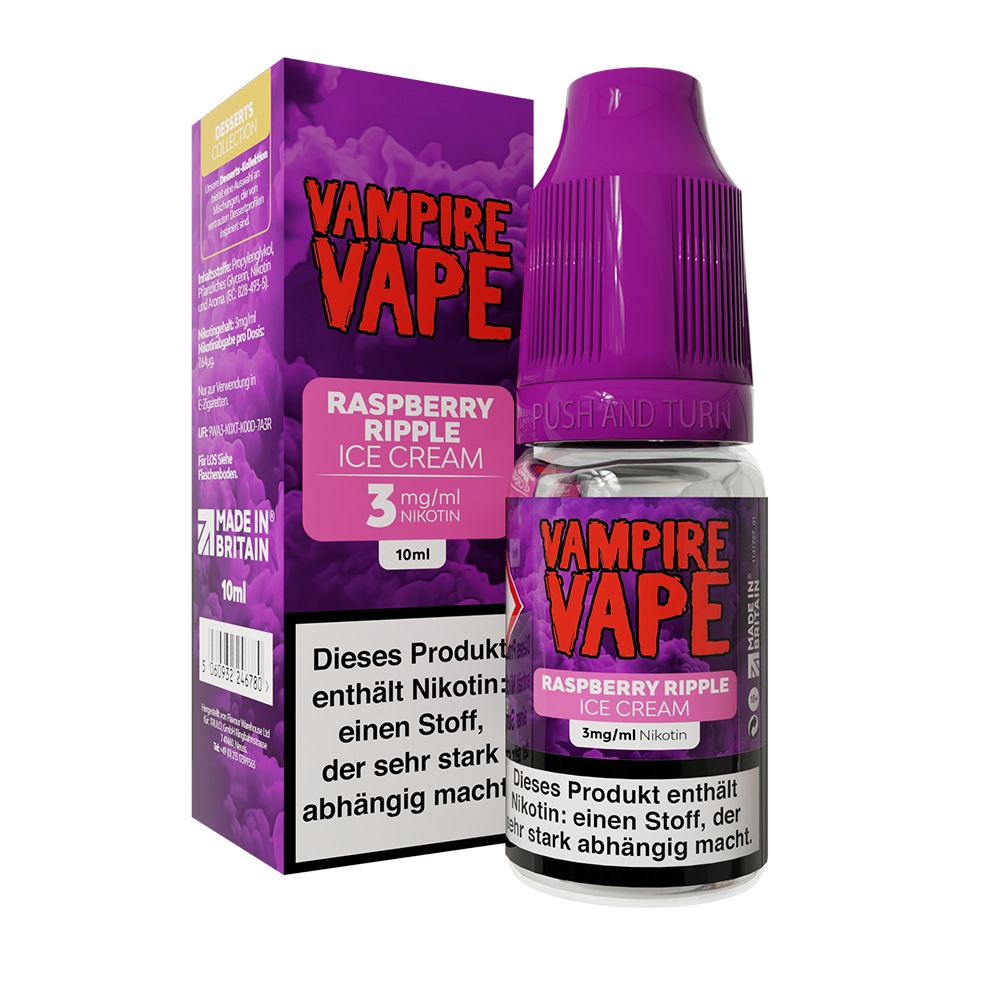 Vampire Vape Raspberry Ripple Ice Cream Liquid 10ml 3mg  C
