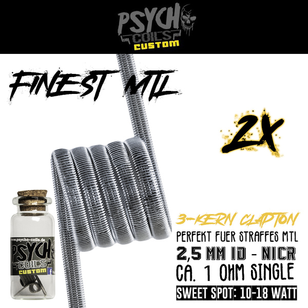 Psycho Coils - Psycho's Finest MTL 1ohm (single) / 0,5ohm (dual) Psycho Coils - Psycho's Finest MTL 1ohm (single) / 0,5ohm (dual)