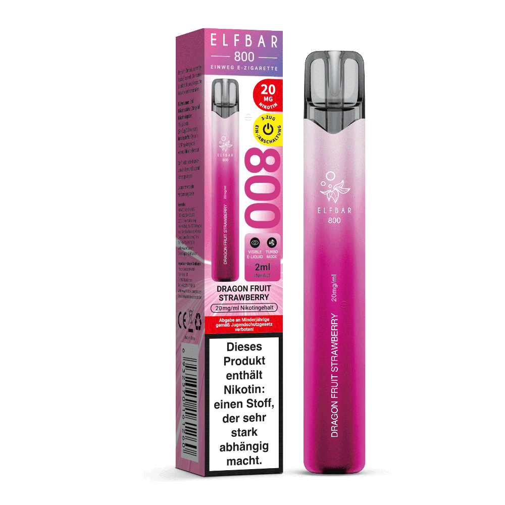 Elfbar 800 Einweg E-Zigarette - Dragon Fruit Strawberry - 20mg  C