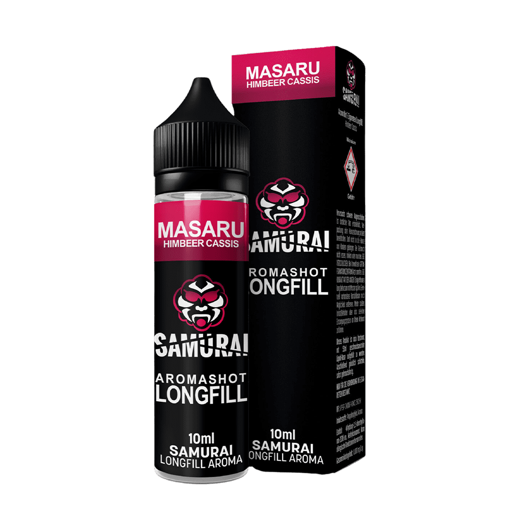 Samurai Aroma Longfill - Masaru Himbeer Cassis - 10ml in 60ml Flasche Samurai Aroma Longfill - Masaru Himbeer Cassis - 10ml in 60ml Flasche