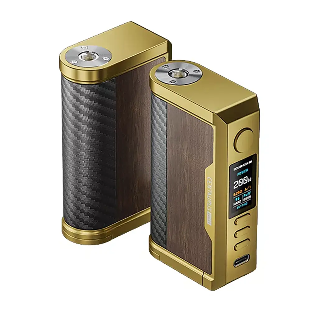 Lost Vape Centaurus Q200 Mod Gold Teak Wood Lost Vape Centaurus Q200 Mod Gold Teak Wood