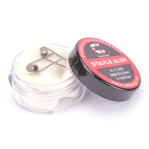 Coilology Staple Alien 0,14 Ohm/Dual Nichrome (1VE=2Stk.) Coilology Staple Alien 0,14 Ohm/Dual Nichrome (1VE=2Stk.)