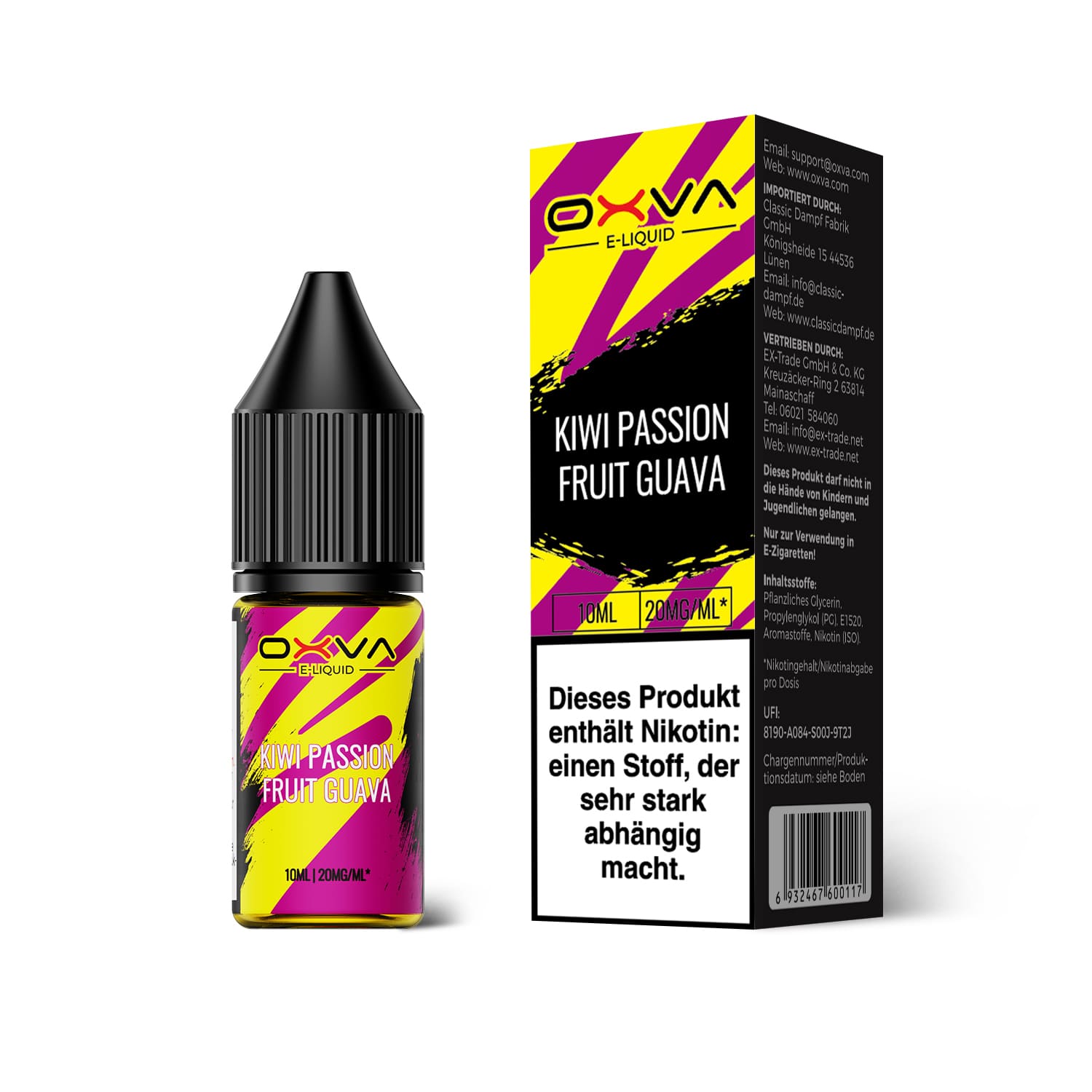 Oxva E-Liquid Nikotinsalz - Kiwi Passion Fruit Guava - 10ml Liquid 20mg Oxva E-Liquid Nikotinsalz - Kiwi Passion Fruit Guava - 10ml Liquid 20mg