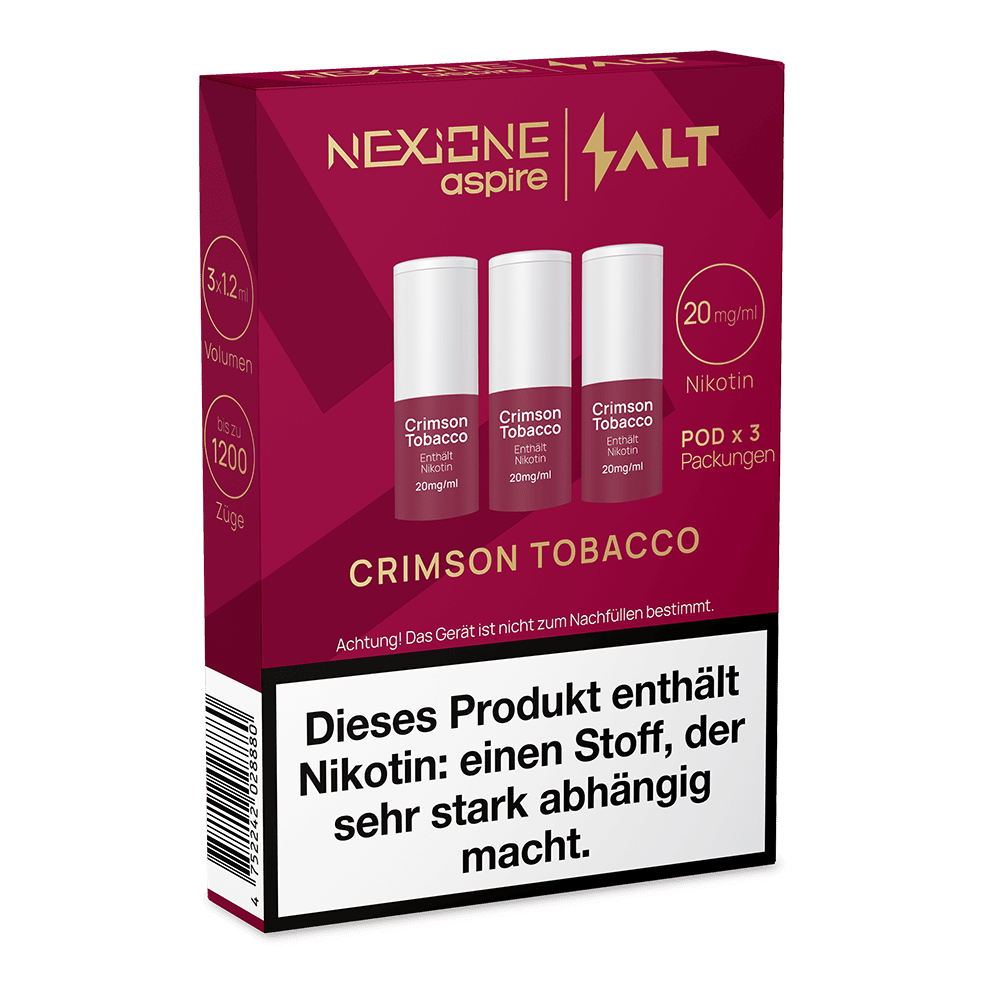 3x NEXIONE Salt Pod - CrimsonTobacco - 20mg Nikotinsalz 1.2ml 