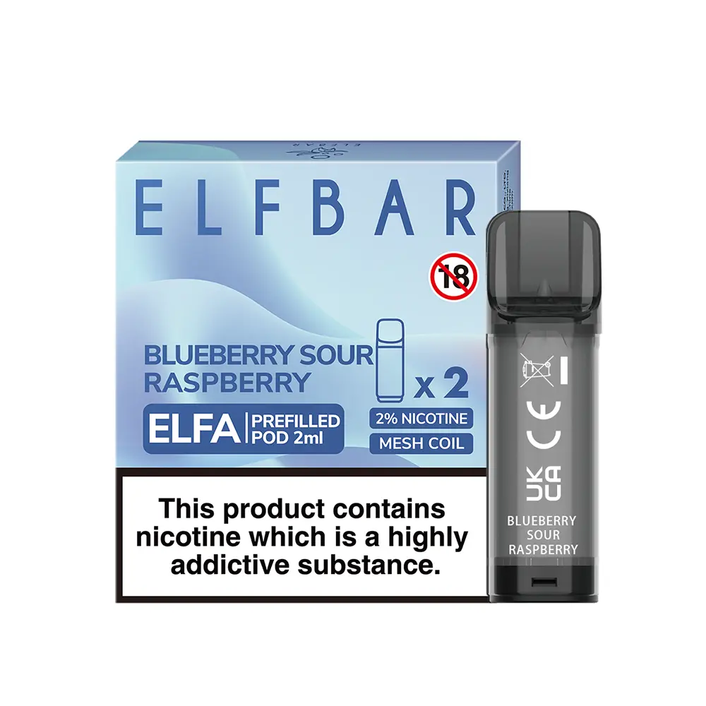 Elfbar Elfa Einweg Pod - Blueberry Sour Raspberry - 20mg Nikotinsalz 2ml Elfbar Elfa Einweg Pod - Blueberry Sour Raspberry - 20mg Nikotinsalz 2ml