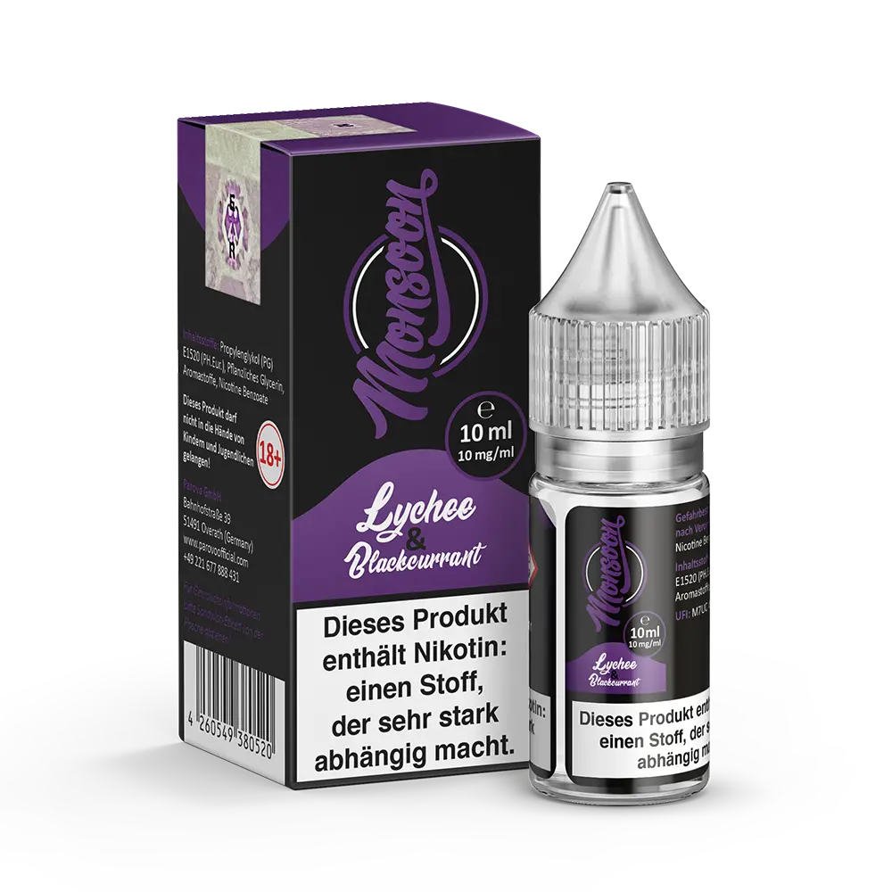 Monsoon Lychee & Blackcurrant 10ml Nic Salt Liquid 10mg  Monsoon Lychee & Blackcurrant 10ml Nic Salt Liquid 10mg