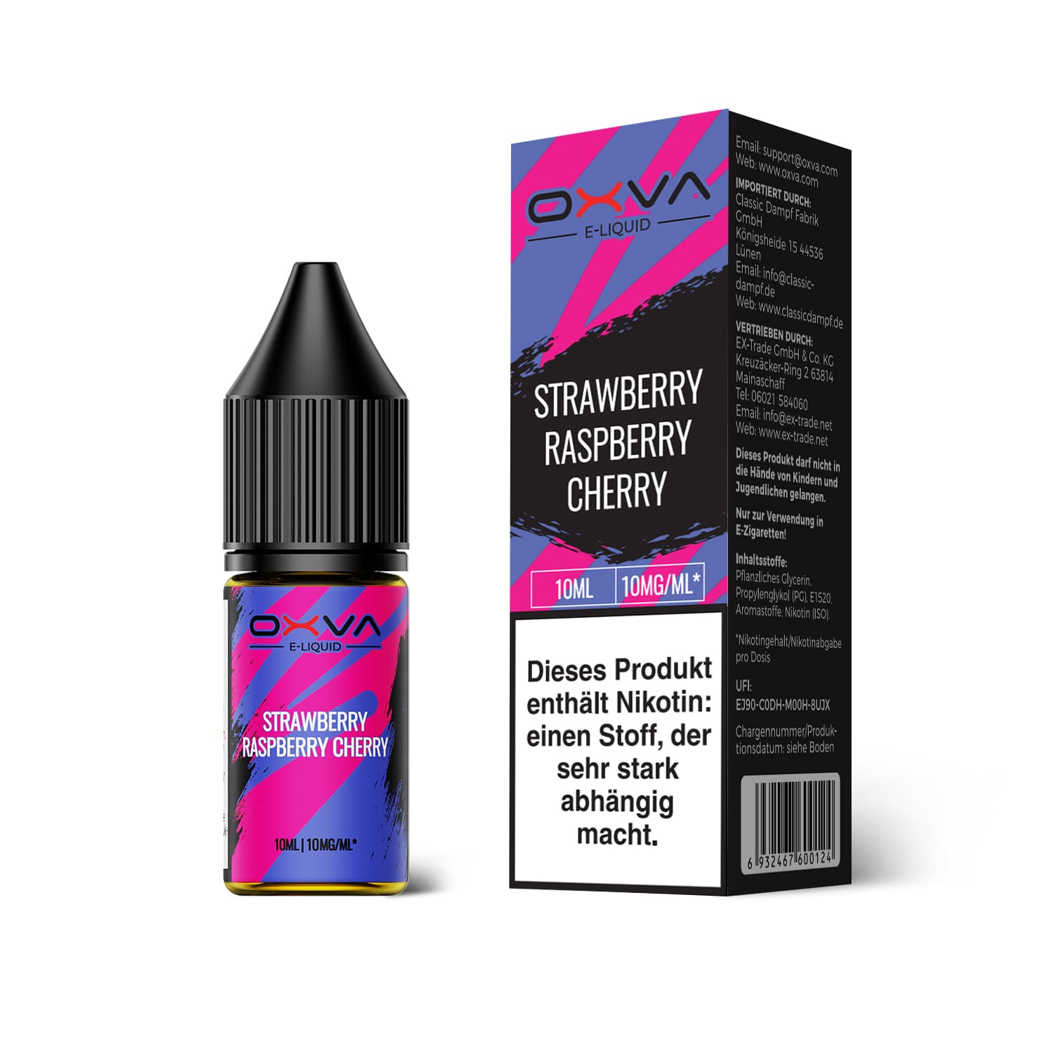 Oxva E-Liquid Nikotinsalz - Strawberry Raspberry Cherry - 10ml Liquid 10mg Oxva E-Liquid Nikotinsalz - Strawberry Raspberry Cherry - 10ml Liquid 10mg