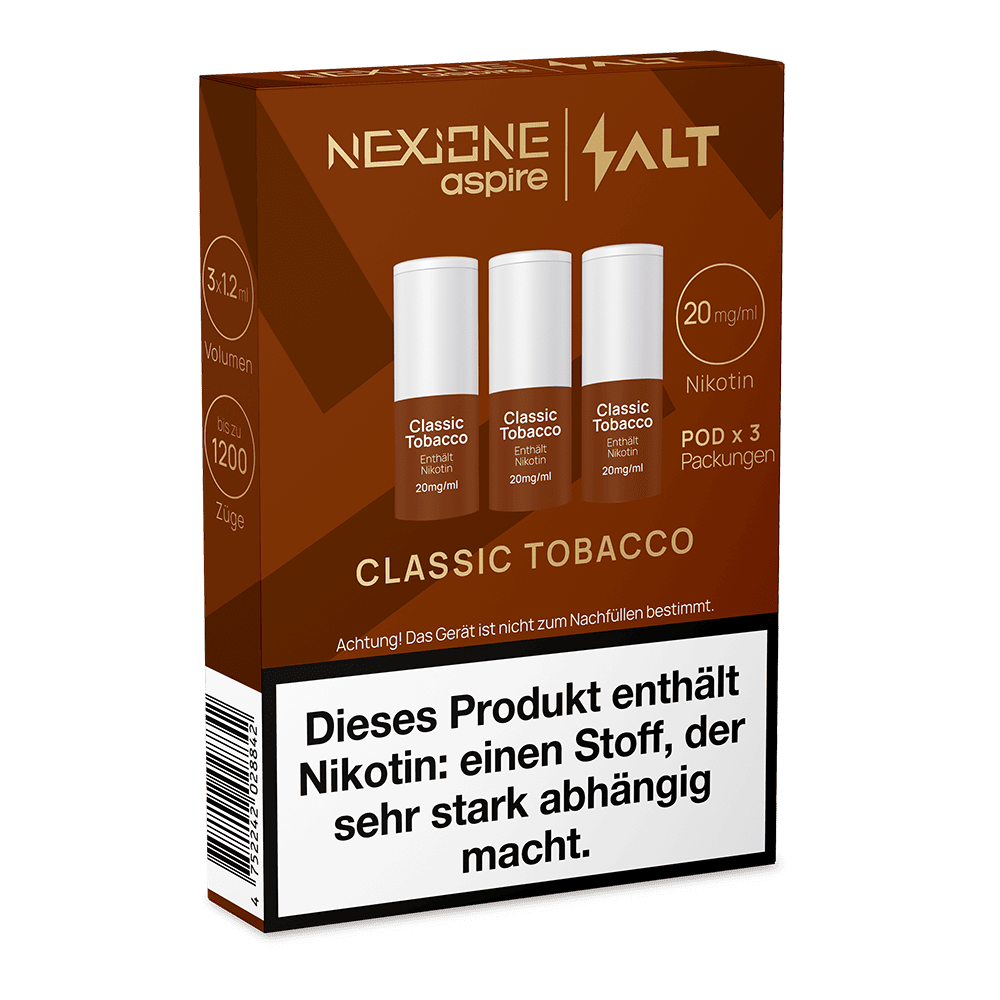 3x NEXIONE Salt Pod - Classic Tobacco - 20mg Nikotinsalz 1.2ml 3x NEXIONE Salt Pod - Classic Tobacco - 20mg Nikotinsalz 1.2ml