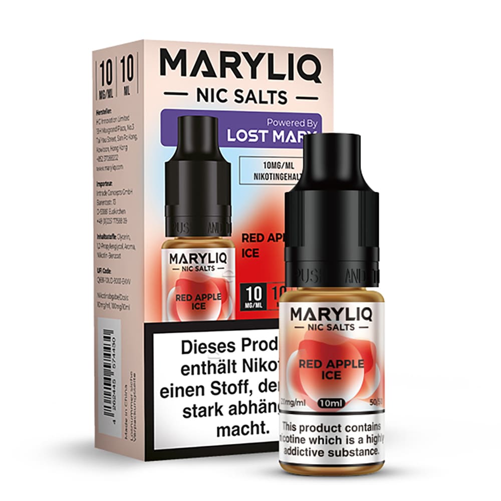 Maryliq Nikotinsalz - Red Apple Ice - 10mg 10ml  Maryliq Nikotinsalz - Red Apple Ice - 10mg 10ml
