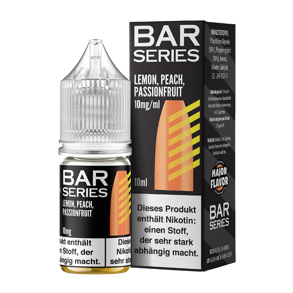 Bar Series Nikotinsalz - Lemon Peach Passionsfrucht - Liquid 10ml 10mg 