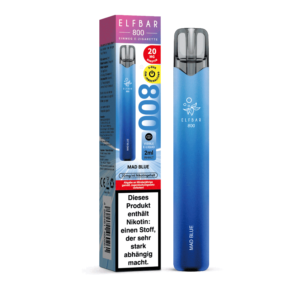 Elfbar 800 Einweg E-Zigarette - Mad Blue - 20mg  C