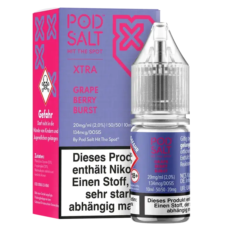 Pod Salt Xtra - Grape Berry Burst 10ml Nikotinsalz Liquid