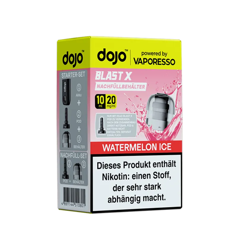 Vaporesso Dojo Blast X Einweg Pod - Watermelon Ice 10ml Nikotinsalz