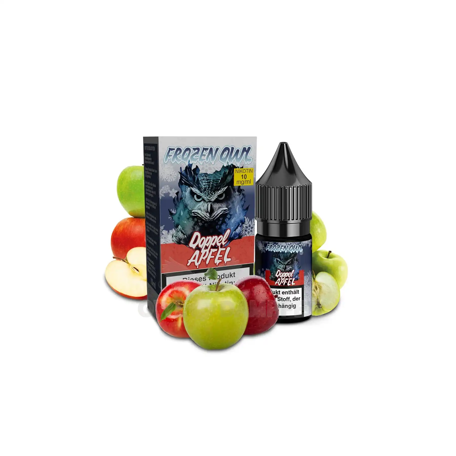 Frozen OWL Doppelapfel Nikotinsalz Liquid zum direkten Losdampfen! Frozen OWL Doppelapfel Nikotinsalz Liquid 10 ml 10 mg