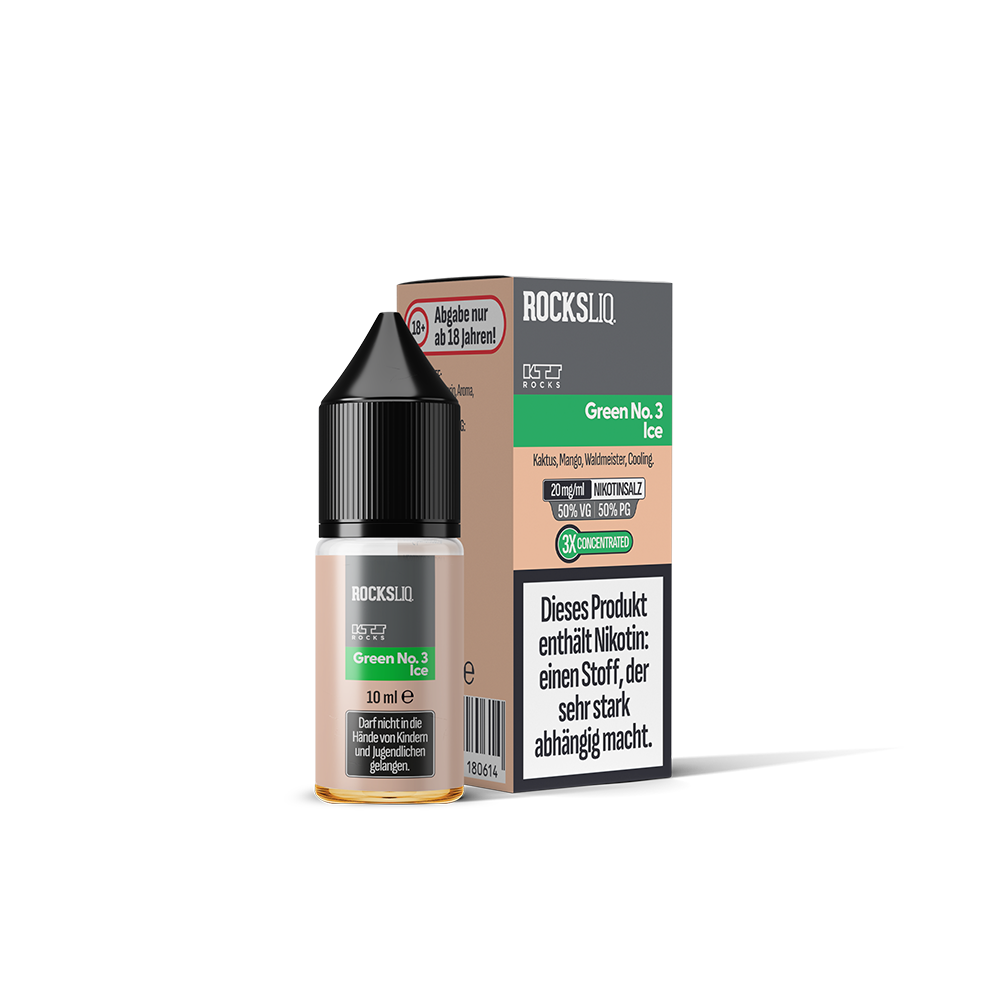 KTS Rocksliq Nikotinsalz - Green No.3 Ice - 10ml Liquid 20mg 
