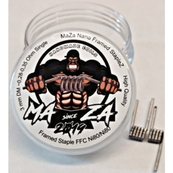 Maza Handmade Coils - Nano Framed Staplez ca 0,28-0.35 Ohm Single Maza Handmade Coils - Nano Framed Staplez ca 0,28-0.35 Ohm Single