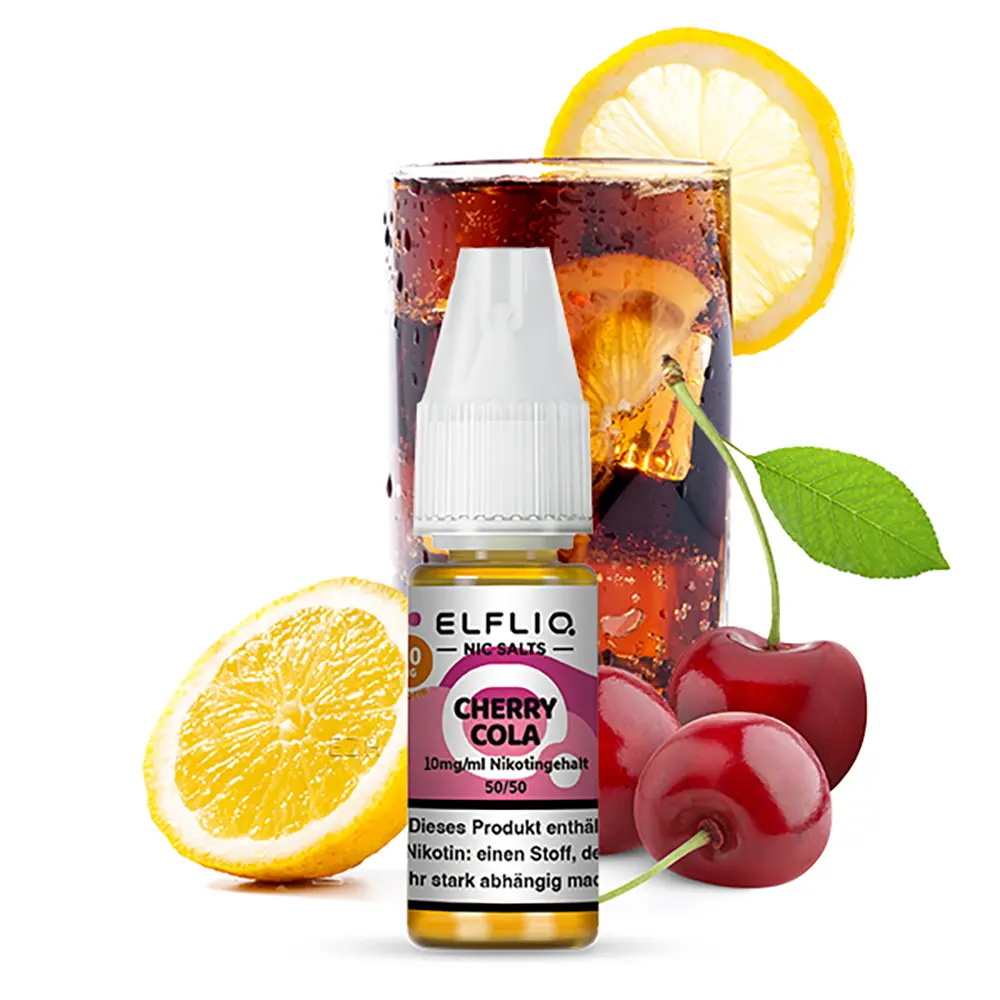 Elfliq by Elfbar Nikotinsalz - Cherry Cola - Liquid 10mg 10ml - Elfliq by Elfbar Nikotinsalz - Cherry Cola - Liquid 10mg 10ml -