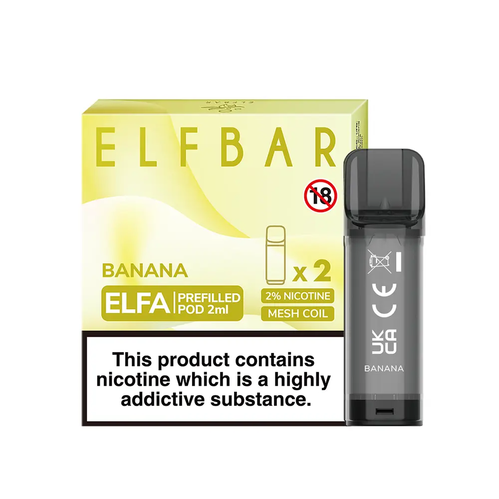 Elfbar Elfa Einweg Pod - Banana - 20mg Nikotinsalz 2ml CP Elfbar Elfa Einweg Pod - Banana - 20mg Nikotinsalz 2ml CP