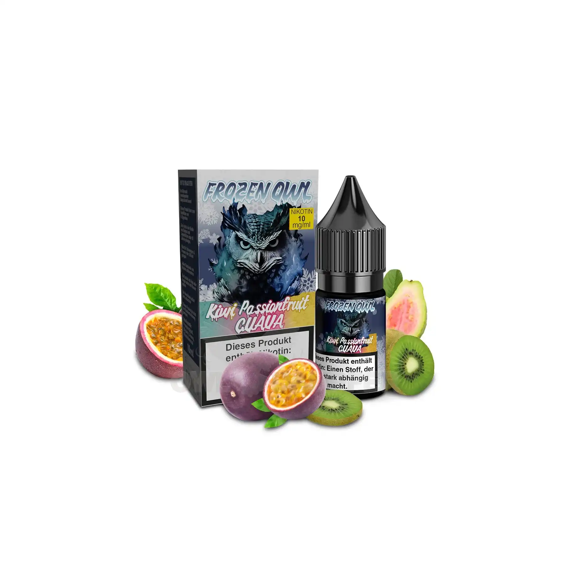 Frozen OWL Kiwi Passionfruit Guava Nikotinsalz Liquid zum sofortigen gebrauch. Frozen OWL Kiwi Passionfruit Guava Nikotinsalz Liquid 10 ml 10 mg