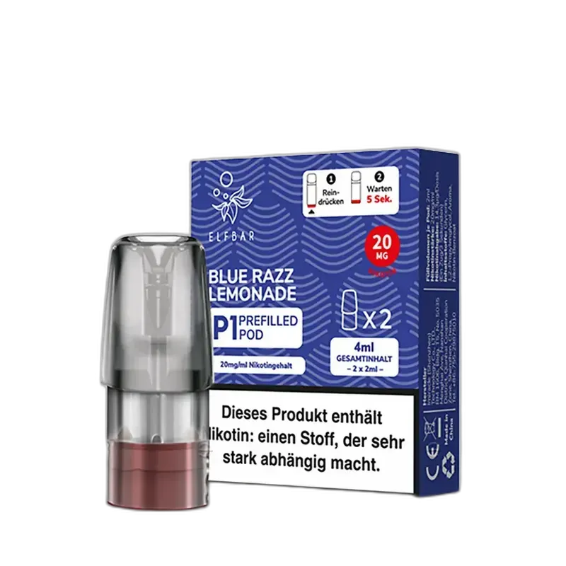 2 x Elfbar Mate 500 Einweg Pod - Blue Razz Lemonade 2ml Nikotinsalz 2 x Elfbar Mate 500 Einweg Pod - Blue Razz Lemonade 2ml Nikotinsalz