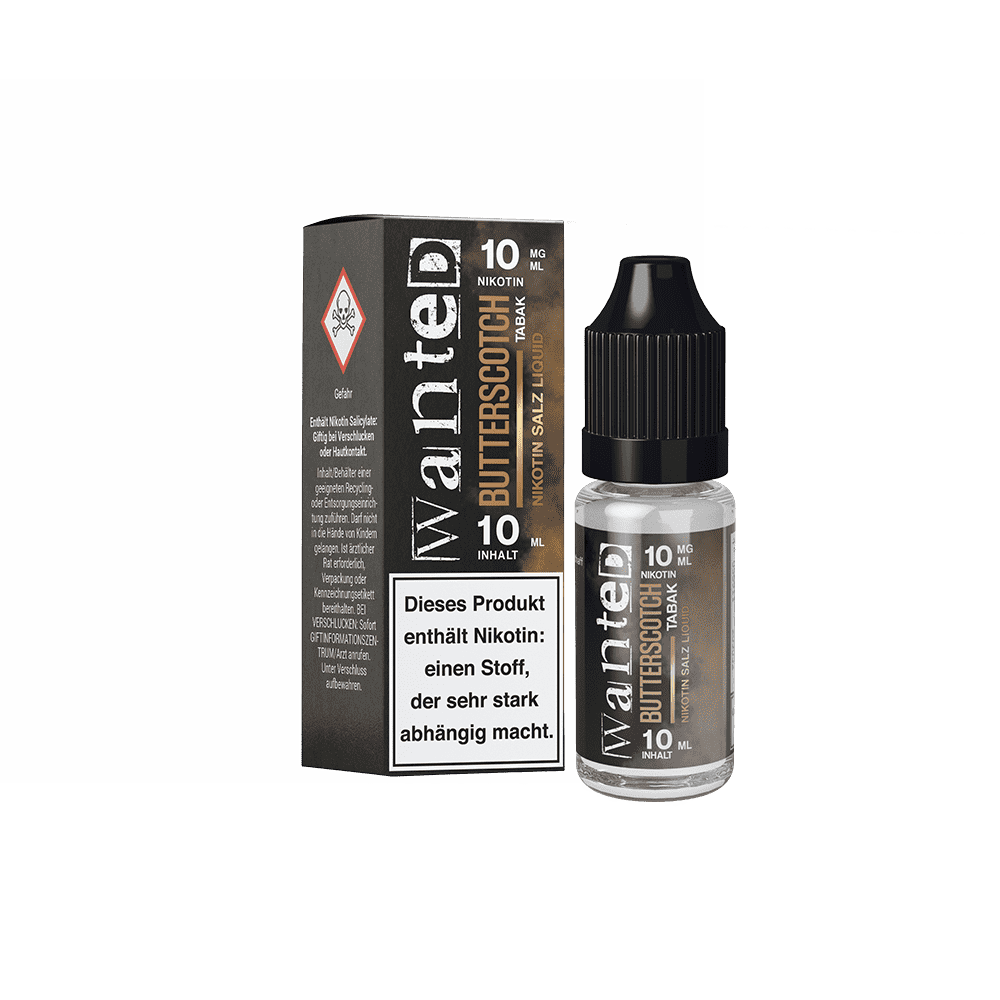 Wanted Butterscotch Tabak 10mg Overdosed 10ml Nikotinsalzliquid 
