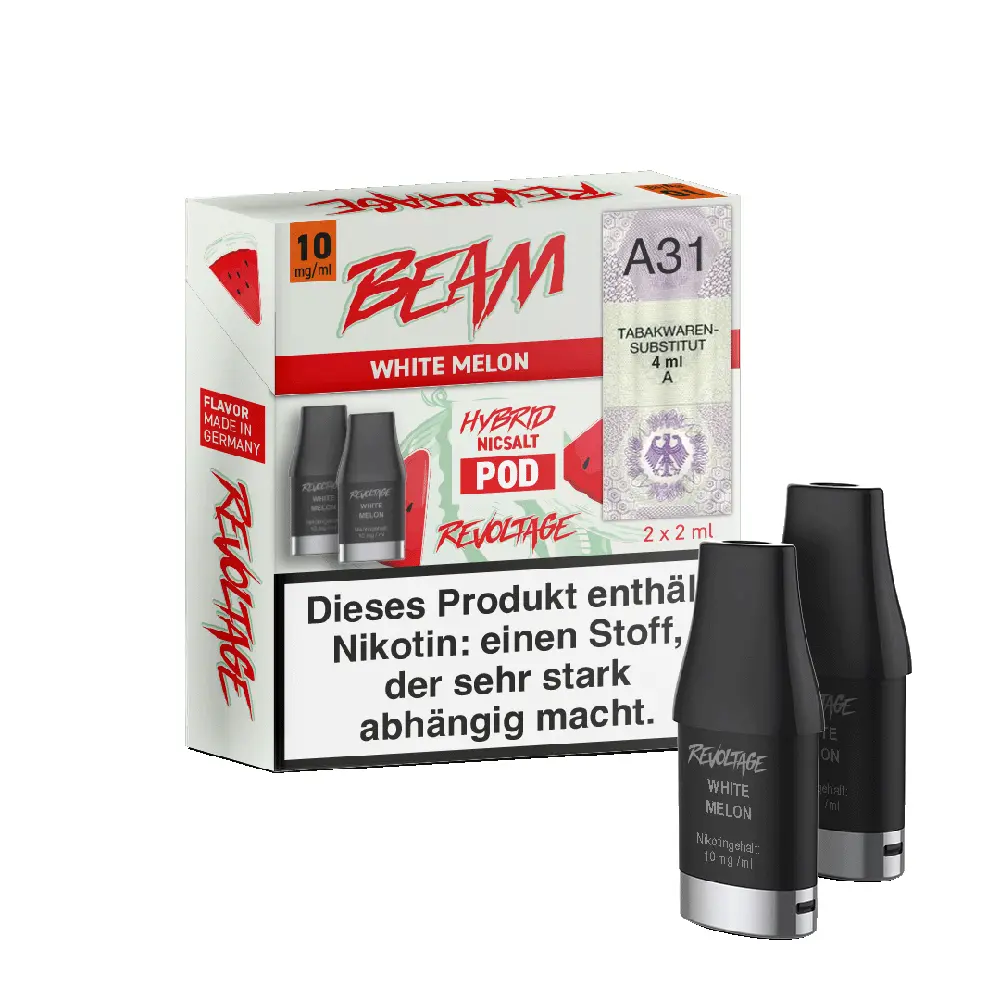 Revoltage Beam Pod - White Melon - 10mg Hybrid Nikotinsalz 2ml Revoltage Beam Pod - White Melon - 10mg Hybrid Nikotinsalz 2ml