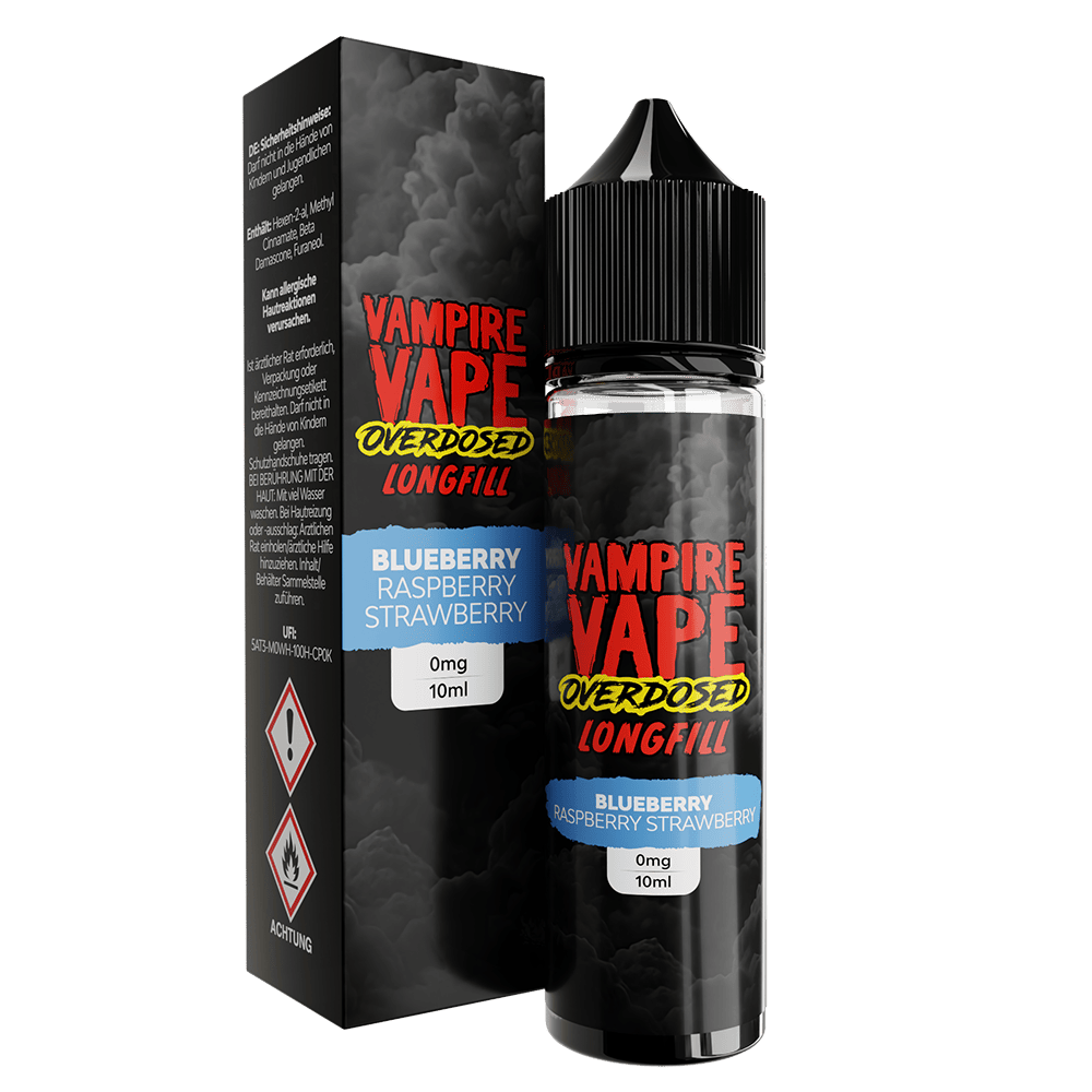 Vampire Vape Longfill - Blueberry Raspberry Strawberry - 10ml Aroma in 60ml Flasche  C