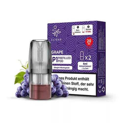 2 x Elfbar Mate 500 Einweg Pod - Grape 2ml Nikotinsalz 2 x Elfbar Mate 500 Einweg Pod - Grape 2ml Nikotinsalz